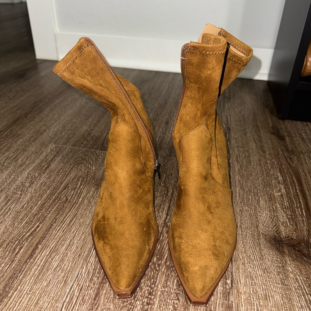 Dolce Vita Light Brown Suede Heeled Boots